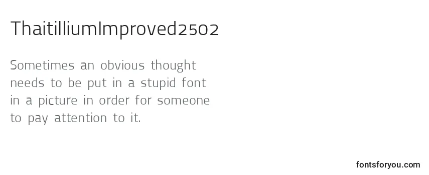 Review of the ThaitilliumImproved2502 Font
