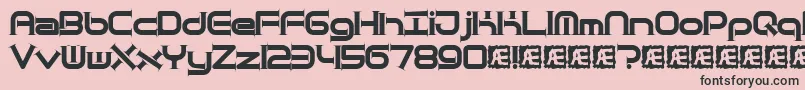 フォントQuanttap – ピンクの背景に黒い文字