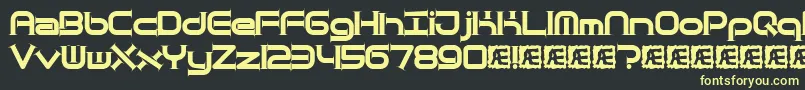 フォントQuanttap – 黒い背景に黄色の文字