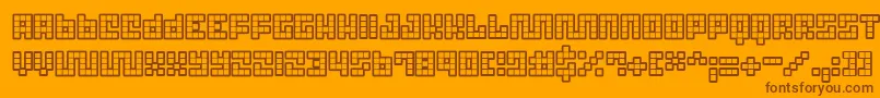 TrickBlueprint Font – Brown Fonts on Orange Background