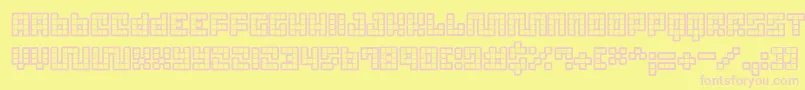 TrickBlueprint Font – Pink Fonts on Yellow Background
