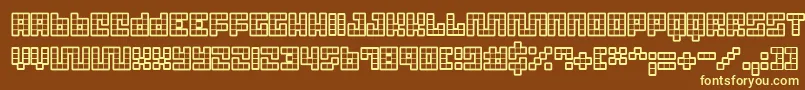 TrickBlueprint Font – Yellow Fonts on Brown Background