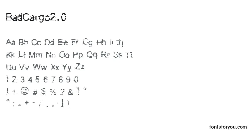 Шрифт BadCargo2.0 – алфавит, цифры, специальные символы