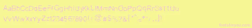 BadCargo2.0-Schriftart – Rosa Schriften auf gelbem Hintergrund