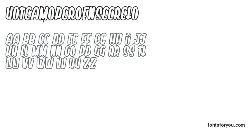 Schriftart YoTeAmoPeroEnSecreto – Alphabet, Zahlen, spezielle Symbole