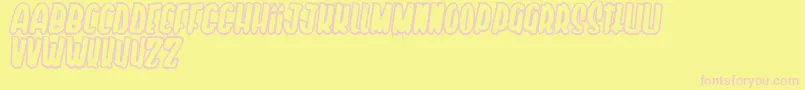 フォントYoTeAmoPeroEnSecreto – ピンクのフォント、黄色の背景