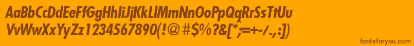 Fonte FunctioncondtwoBolditalic – fontes marrons em um fundo laranja