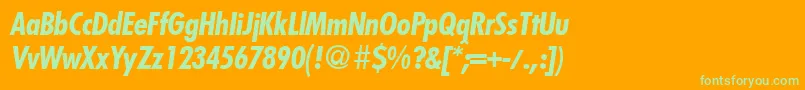 Шрифт FunctioncondtwoBolditalic – зелёные шрифты на оранжевом фоне