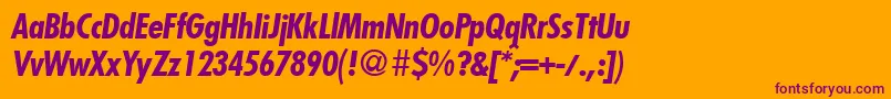 FunctioncondtwoBolditalic Font – Purple Fonts on Orange Background