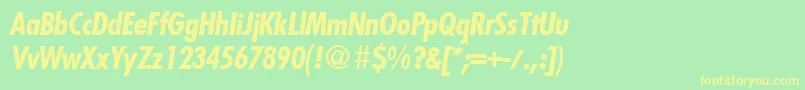 FunctioncondtwoBolditalic Font – Yellow Fonts on Green Background