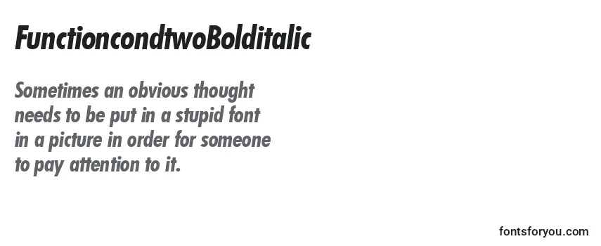 FunctioncondtwoBolditalic Font
