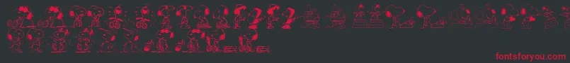 SnoopyDings Font – Red Fonts on Black Background