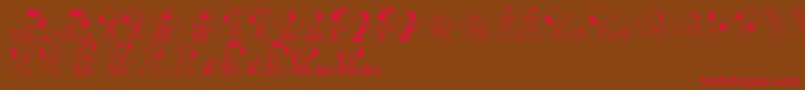 SnoopyDings Font – Red Fonts on Brown Background