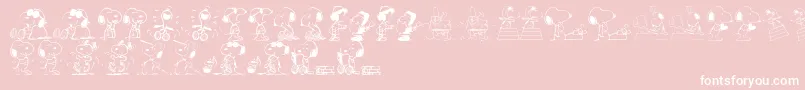 SnoopyDings Font – White Fonts on Pink Background