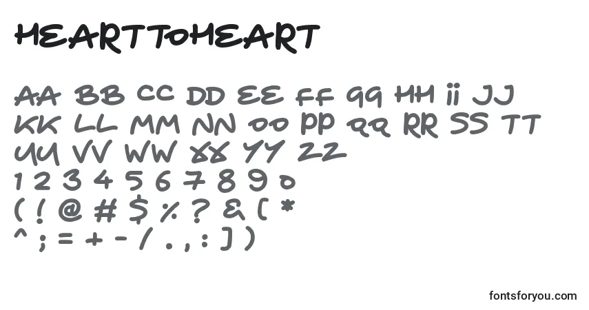 Шрифт HeartToHeart – алфавит, цифры, специальные символы