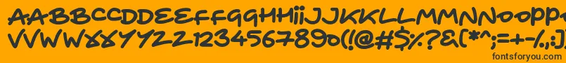 HeartToHeart Font – Black Fonts on Orange Background