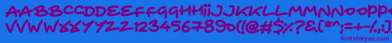 HeartToHeart Font – Purple Fonts on Blue Background