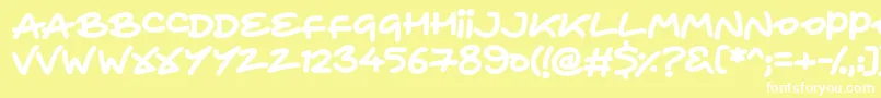 HeartToHeart Font – White Fonts on Yellow Background