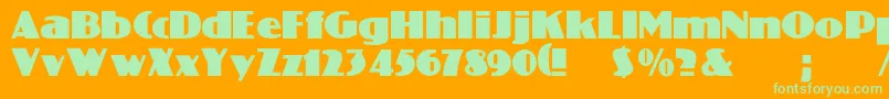 Crosset Font – Green Fonts on Orange Background