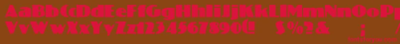 Crosset-Schriftart – Rote Schriften auf braunem Hintergrund