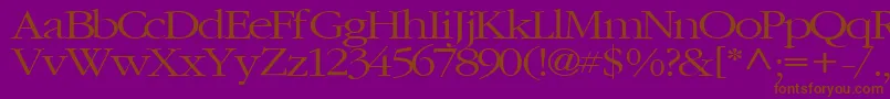 ElvisRegularTtstd-Schriftart – Braune Schriften auf violettem Hintergrund