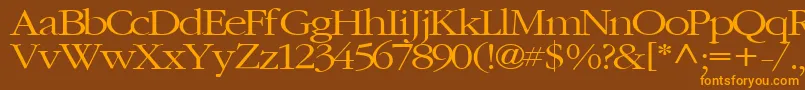 ElvisRegularTtstd Font – Orange Fonts on Brown Background