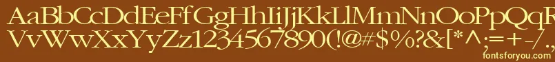 Шрифт ElvisRegularTtstd – жёлтые шрифты на коричневом фоне