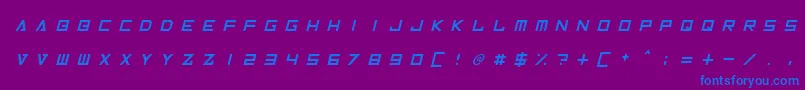 InversionzUnboxedItalic Font – Blue Fonts on Purple Background