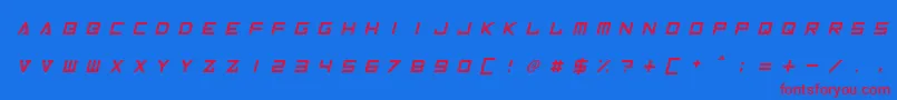 InversionzUnboxedItalic Font – Red Fonts on Blue Background