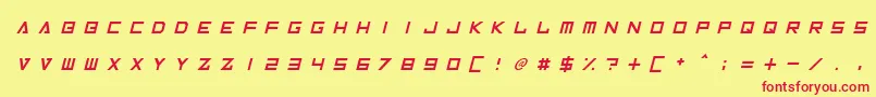 InversionzUnboxedItalic Font – Red Fonts on Yellow Background