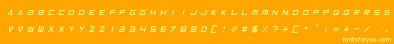 フォントInversionzUnboxedItalic – オレンジの背景に黄色の文字