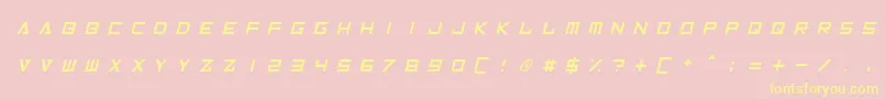 InversionzUnboxedItalic-Schriftart – Gelbe Schriften auf rosa Hintergrund