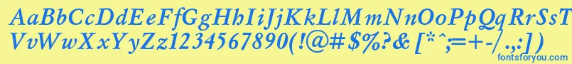 Myslt Font – Blue Fonts on Yellow Background