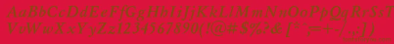 Myslt-fontti – ruskeat fontit punaisella taustalla
