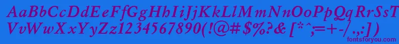 Шрифт Myslt – фиолетовые шрифты на синем фоне