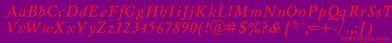 fuente Myslt – Fuentes Rojas Sobre Fondo Morado