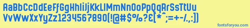 Czcionka Hermanomayor – niebieskie czcionki na żółtym tle