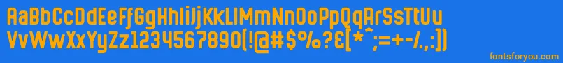 Hermanomayor Font – Orange Fonts on Blue Background