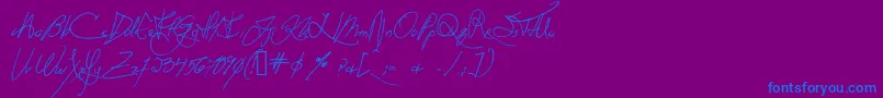 Anachronism Font – Blue Fonts on Purple Background