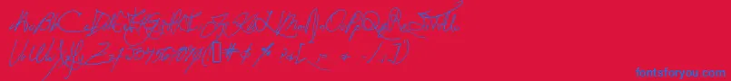 Anachronism Font – Blue Fonts on Red Background