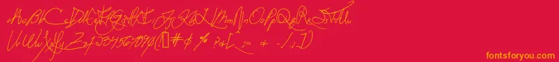 Anachronism Font – Orange Fonts on Red Background