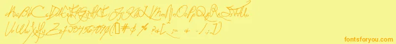 Anachronism Font – Orange Fonts on Yellow Background