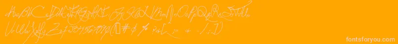 Anachronism Font – Pink Fonts on Orange Background