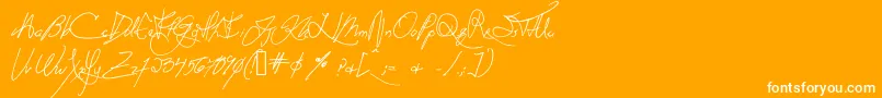 Anachronism Font – White Fonts on Orange Background