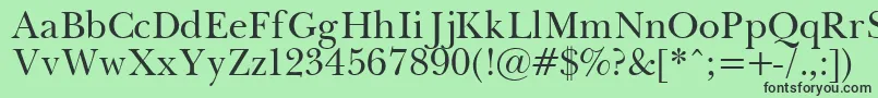 フォントPasmaPlain.001.001 – 緑の背景に黒い文字