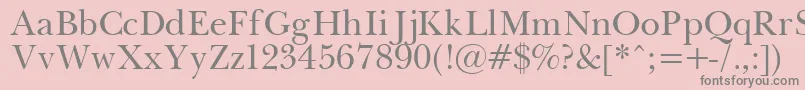 フォントPasmaPlain.001.001 – ピンクの背景に灰色の文字