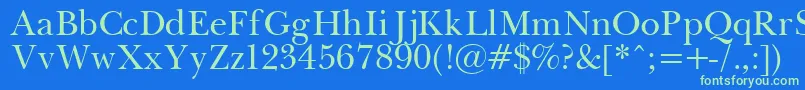 フォントPasmaPlain.001.001 – 青い背景に緑のフォント