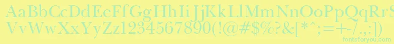 PasmaPlain.001.001 Font – Green Fonts on Yellow Background