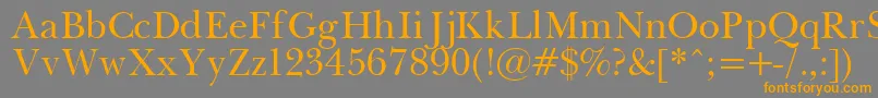 フォントPasmaPlain.001.001 – オレンジの文字は灰色の背景にあります。