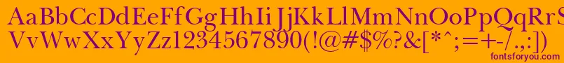 フォントPasmaPlain.001.001 – オレンジの背景に紫のフォント